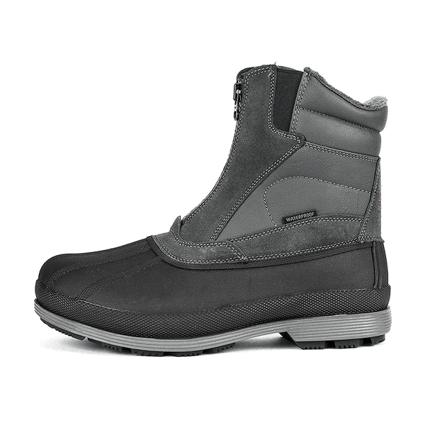 Men's Suede Thinsulate Snow Boots - GREY BLACK - 1
